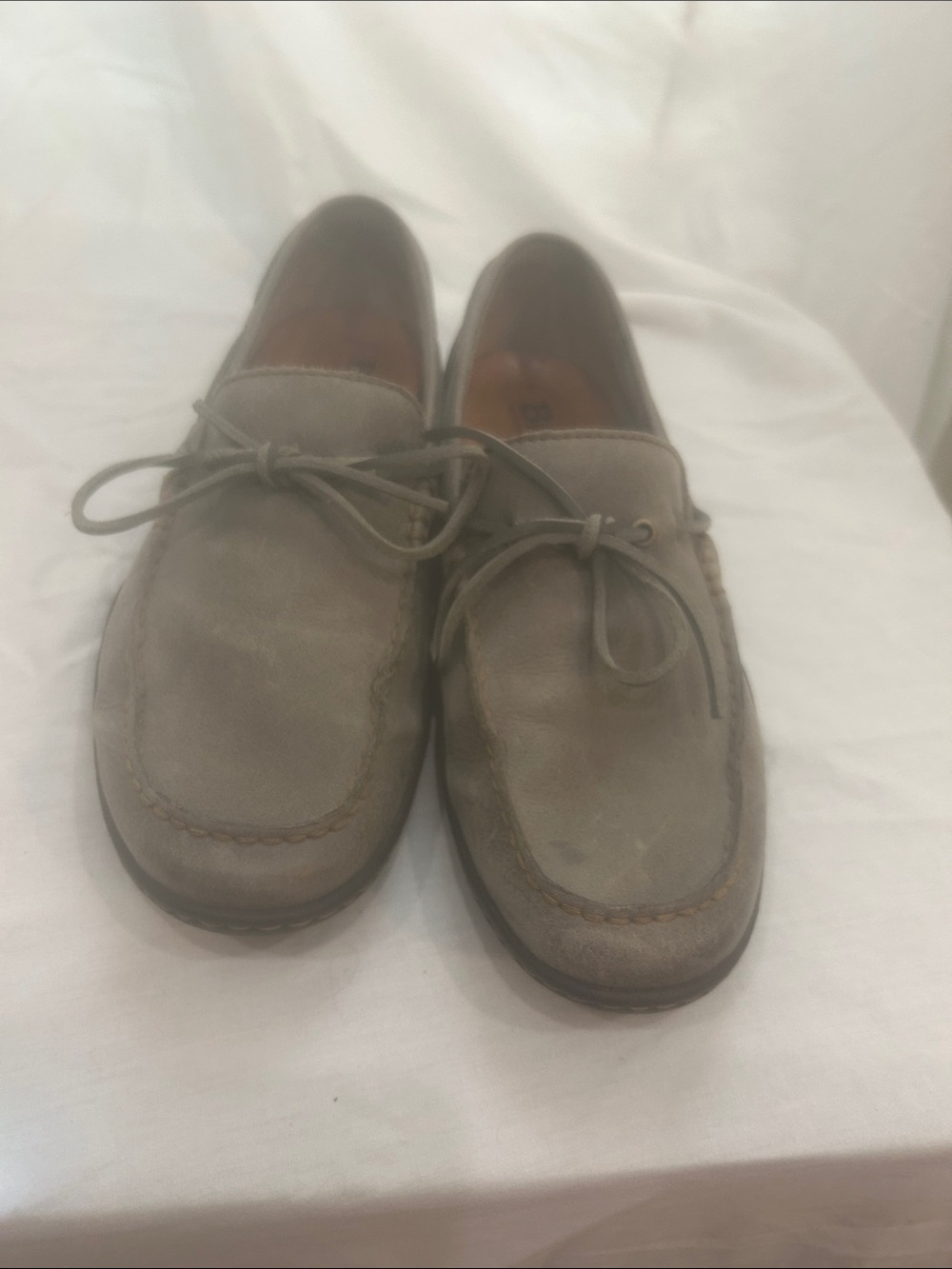 Born Gray Suede Lace-Up Moccasin Loafers